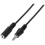 Nanocable Cable de Audio Estéreo Jack 3.5mm Macho a Hembra, 1,5 m, Negro, 10.24.0201